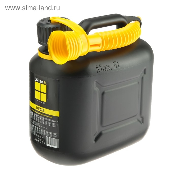 Канистра ГСМ Oktan DIESEL, 5 л, пластиковая, черная Канистра ГСМ Oktan DIESEL, 5 л, пластиковая, черная