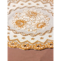 Салфетка сервировочная на стол &laquo;Букет&raquo;, ажурная, d=30 см, цвет золото