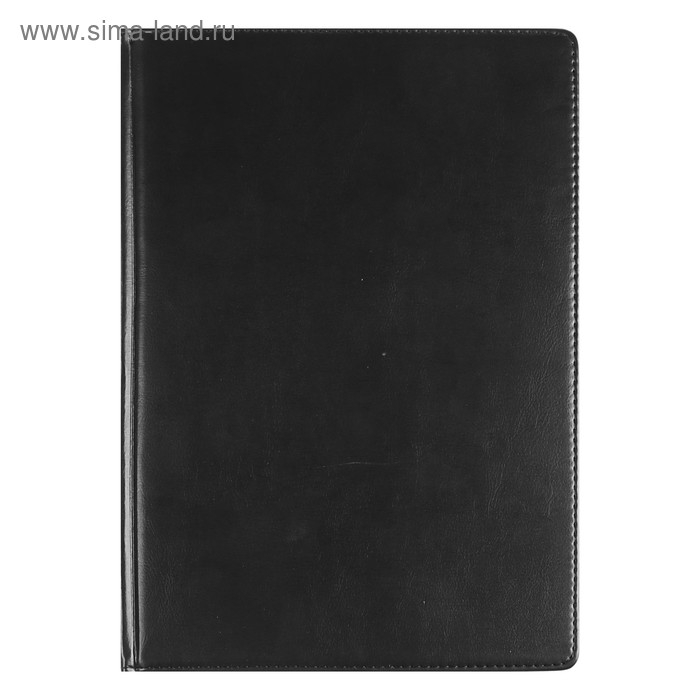 Ежедневник недатированный А4, 136 листов Sidney Nebraska, твёрдая обложка, искусственная кожа, золотой срез, ляссе, чёрный