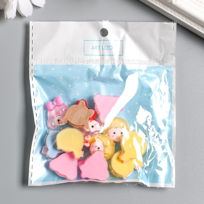 Декор для творчества пластик Декор для творчества пластик "Малышка с бантиком" набор 12 шт 1,8х2,2х0,7 см