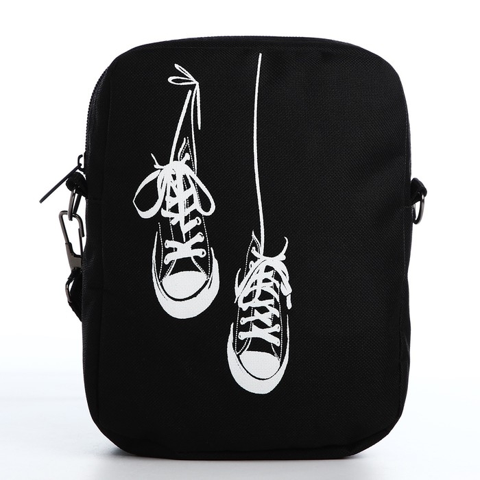 Сумка молодёжная на молнии, цвет чёрный Сумка молодёжная на молнии, цвет чёрный