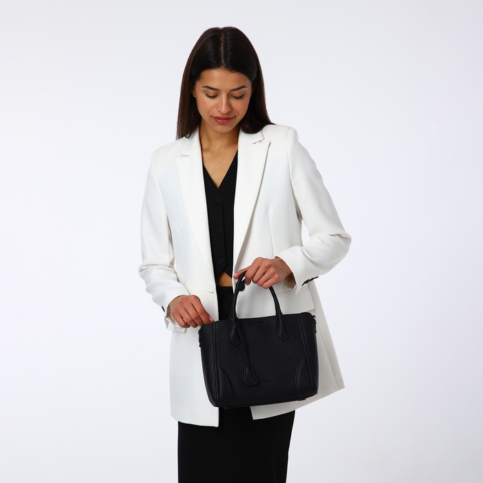 Сумка женская на молнии, TEXTURA, маленький размер, цвет чёрный