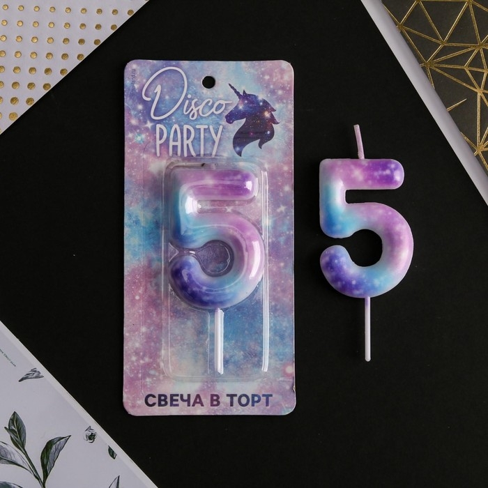 Свеча для торта, цифра &laquo;5&raquo;, 5,5 х 8 см.