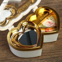 Шкатулка музыкальная пластик механическая "Двойное сердце белое" 6х16х10 см Шкатулка музыкальная пластик механическая "Двойное сердце белое" 6х16х10 см