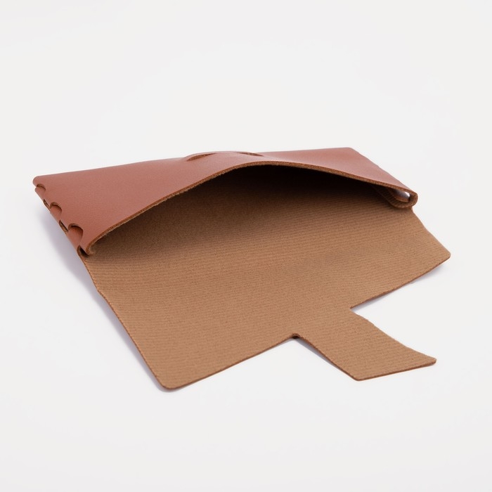 Футляр для очков на затяжке, длина 16 см, цвет коричневый Футляр для очков на затяжке, длина 16 см, цвет коричневый