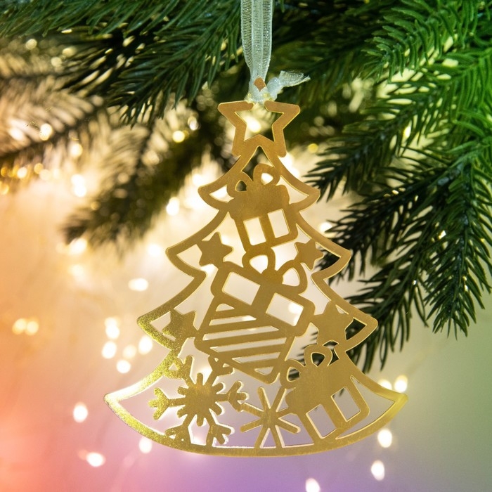 Ёлочная игрушка новогодняя «Новый год: Ёлка», 8.9 х 9.1 см. Ёлочная игрушка новогодняя «Новый год: Ёлка», 8.9 х 9.1 см.