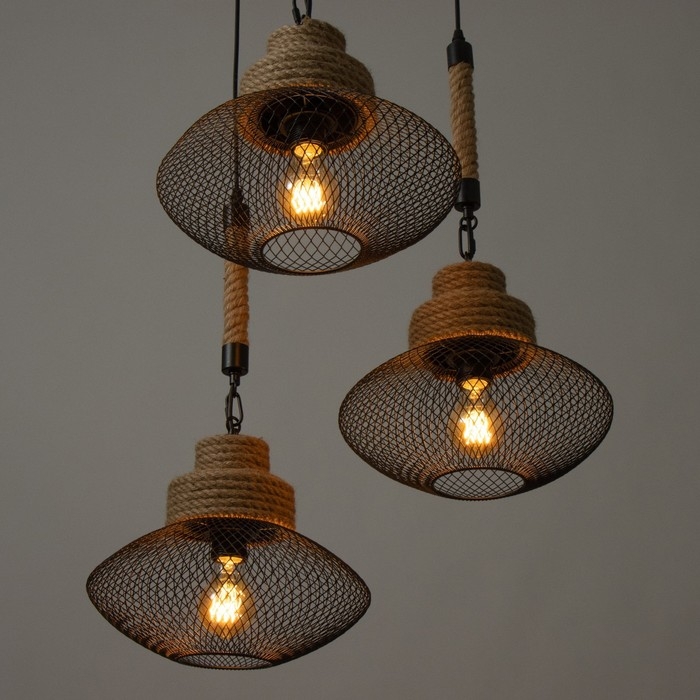 Люстра "Эллеб" 3хЕ27 черный 55х57х55см