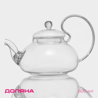 Чайник стеклянный заварочный с металлическим ситом Доляна &laquo;Элегия&raquo;, 600 мл