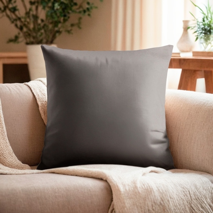 Наволочка декоративная Экономь и Я цвет серый, 40 х 40 см, полиэстер Наволочка декоративная Экономь и Я цвет серый, 40 х 40 см, полиэстер