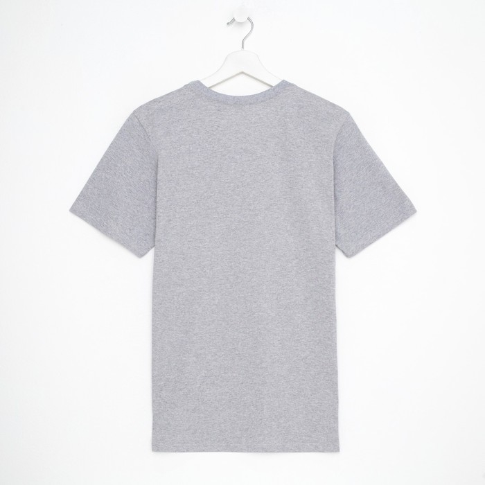 Футболка мужская, цвет светло-серый меланж, A HA HA, размер 60 Футболка мужская, цвет светло-серый меланж, A HA HA, размер 60