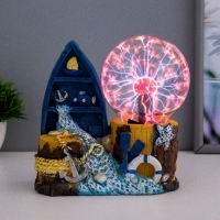 Плазменный шар "Побережье" синий 15х9х18 см RISALUX Плазменный шар "Побережье" синий 15х9х18 см RISALUX