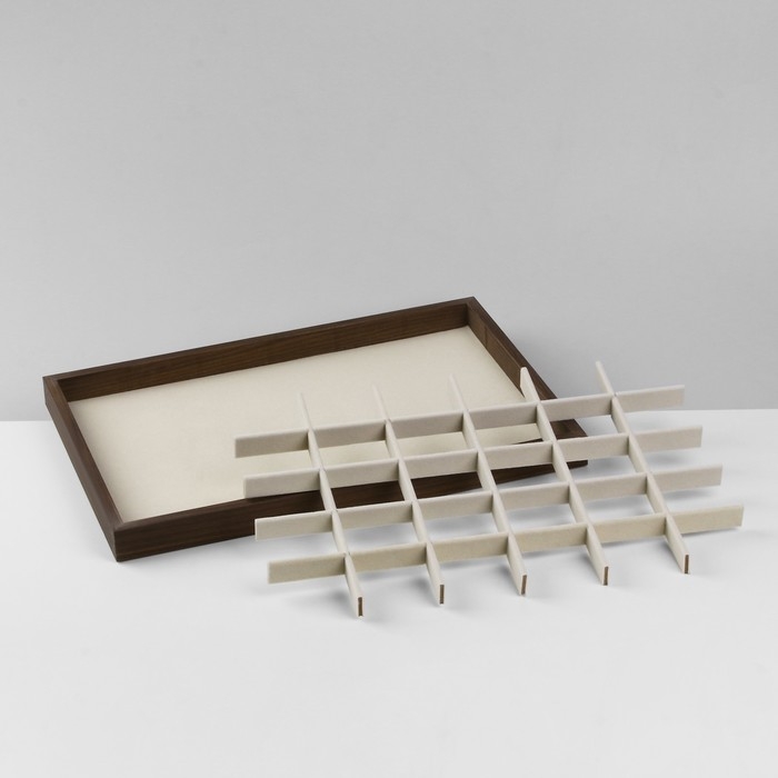 Подставка для украшений &laquo;Эко&raquo; 30 мест, 35,2&times;24,3&times;2,6 см, цвет бежевый в дереве