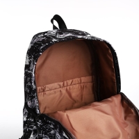 Рюкзак школьный из текстиля на молнии, 3 кармана, цвет чёрный Рюкзак школьный из текстиля на молнии, 3 кармана, цвет чёрный