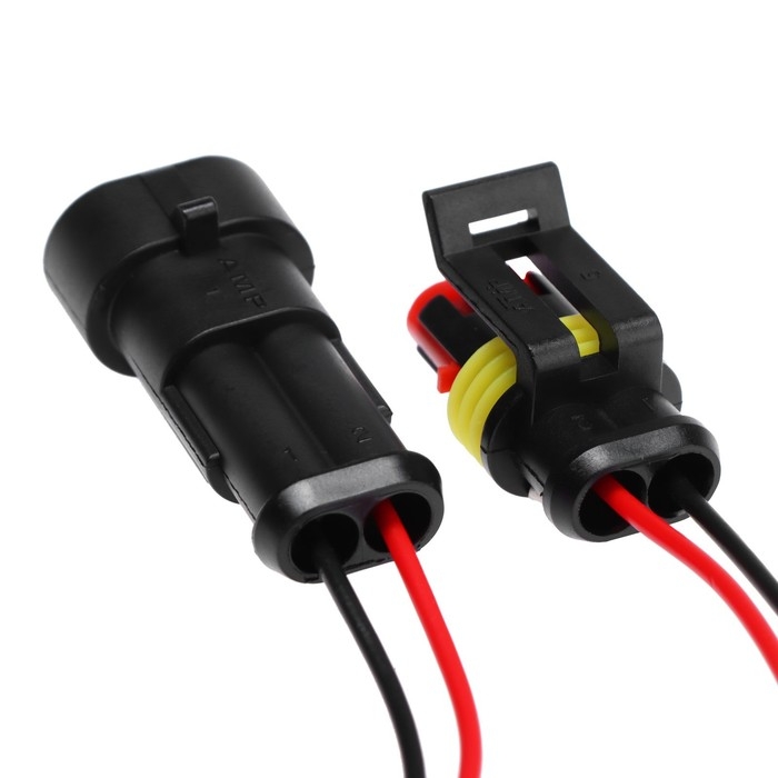 Разъем автомобильный, герметичный штекер-гнездо DJ7021-1.5-11/21, 2 контакта, набор 2 шт Разъем автомобильный, герметичный штекер-гнездо DJ7021-1.5-11/21, 2 контакта, набор 2 шт