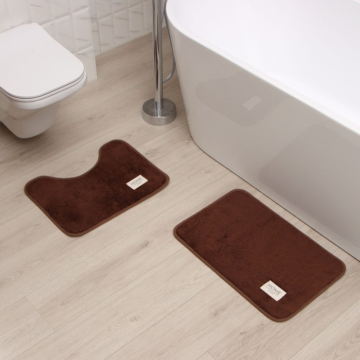 Набор ковриков Этель Стиль 2 шт цвет коричневый, 40х60 см, 40х50 см Набор ковриков Этель Стиль 2 шт цвет коричневый, 40х60 см, 40х50 см