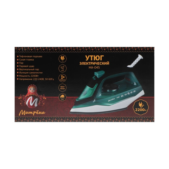 Утюг Утюг "МАТРЁНА" MA-045, 2200 Вт, стальная подошва, фиолетовый