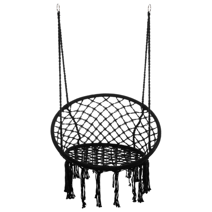 Гамак-кресло maclay, подвесное, плетёное, 60 х 80 см, цвет чёрный Гамак-кресло maclay, подвесное, плетёное, 60 х 80 см, цвет чёрный