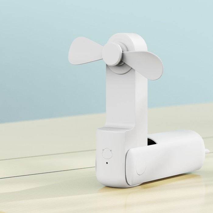 Портативный вентилятор FS08, функция Power bank 1200 мАч, 2 режима, USB, складной, белый Портативный вентилятор FS08, функция Power bank 1200 мАч, 2 режима, USB, складной, белый