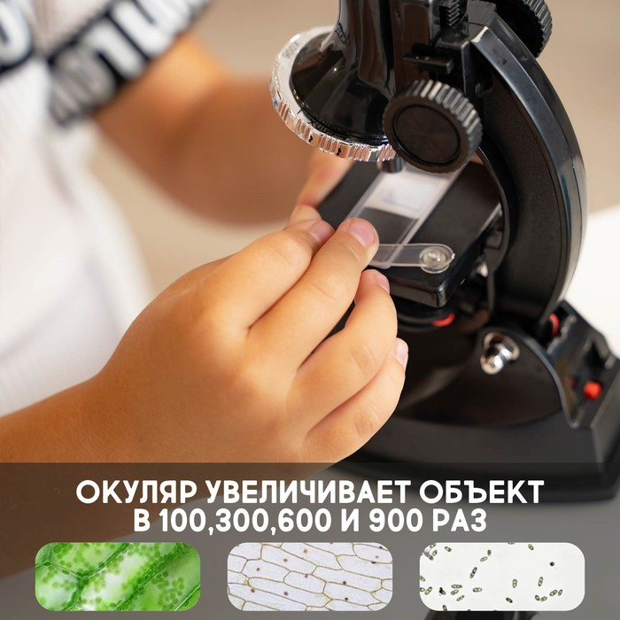 Набор для изучения микромира «Микроскоп + калейдоскоп», 14 предметов, световые эффекты, работает от батареек Набор для изучения микромира «Микроскоп + калейдоскоп», 14 предметов, световые эффекты, работает от батареек