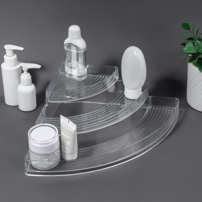 Органайзер для хранения, 3 секции, 26 &times; 26 &times; 10 см, цвет прозрачный