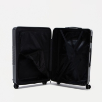 Чемодан большой 84 л (L), отдел на молнии, кодовый замок, цвет чёрный