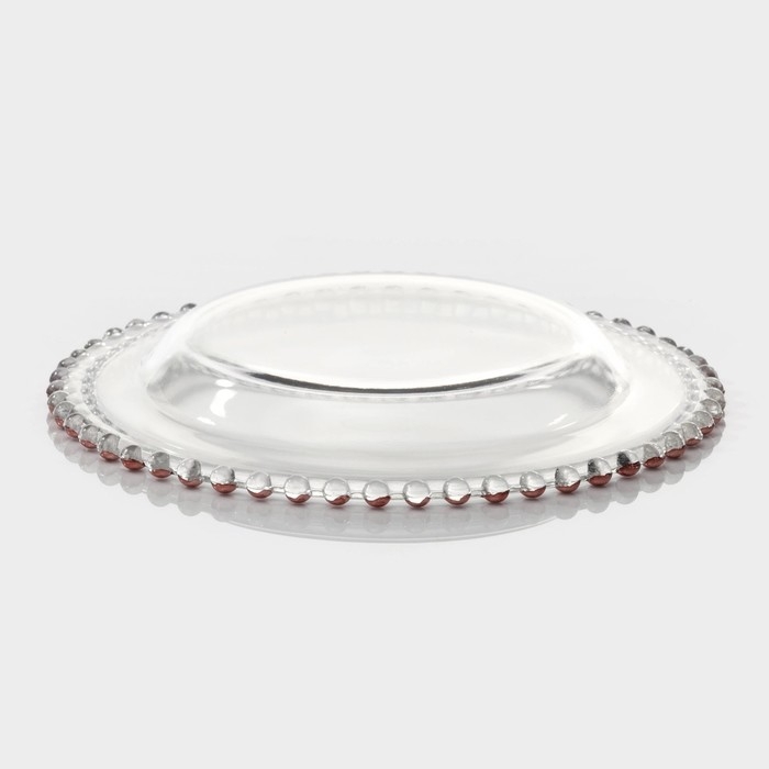 Тарелка стеклянная &laquo;Орбита&raquo;, d=21 см, цвет розовое золото