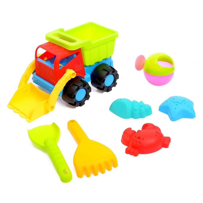 Песочный набор &laquo;Самосвал с ковшом&raquo;, 7 предметов, МИКС
