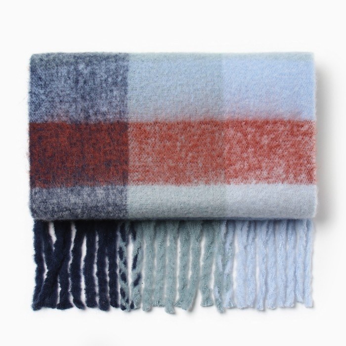 Шарф зимний объемный с кистями MINAKU клетка 210*38+18 см Шарф зимний объемный с кистями MINAKU клетка 210*38+18 см