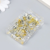 Набор декора для творчества "Булавка" набор 90 шт золото/серебро 2,5 см 7,5х5х2 см Набор декора для творчества "Булавка" набор 90 шт золото/серебро 2,5 см 7,5х5х2 см