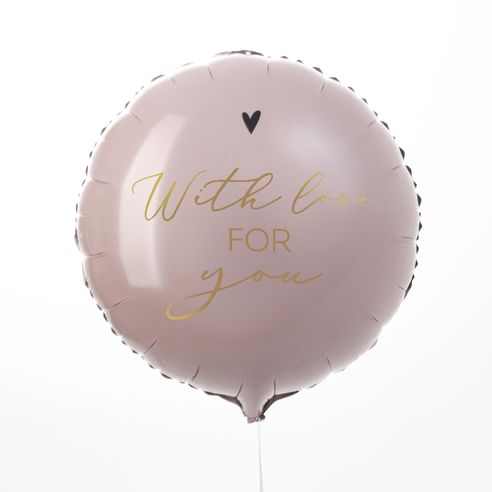 Воздушный шар фольгированный 18" &laquo;With love for you&raquo;, круг, с подложкой