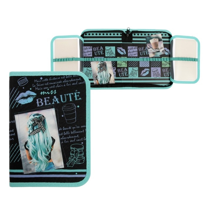 Пенал 1 секция, 140 х 200 х 40 мм, 2 откидные планки, тканевый, Hatber Пенал 1 секция, 140 х 200 х 40 мм, 2 откидные планки, тканевый, Hatber "Привет, красотка"