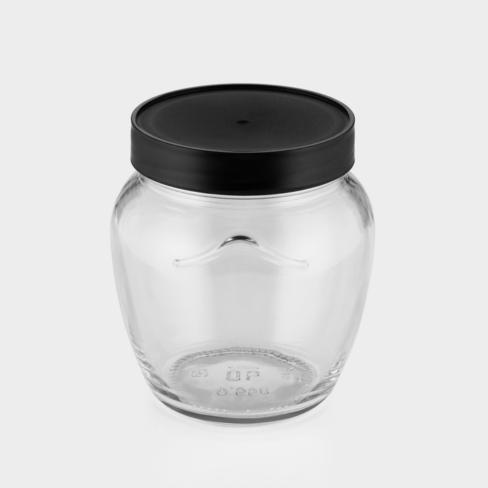 Набор стеклянных банок с чёрной полимерной крышкой, ТО-82 мм, 550 мл, 6 шт.
