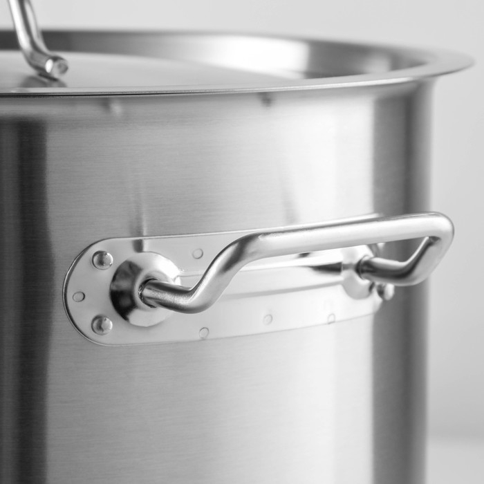 Кастрюля из нержавеющей стали Hanna Kn&ouml;vell HoReCa, 25 л, толщина 0,8 мм, 201 сталь, металлическая крышка