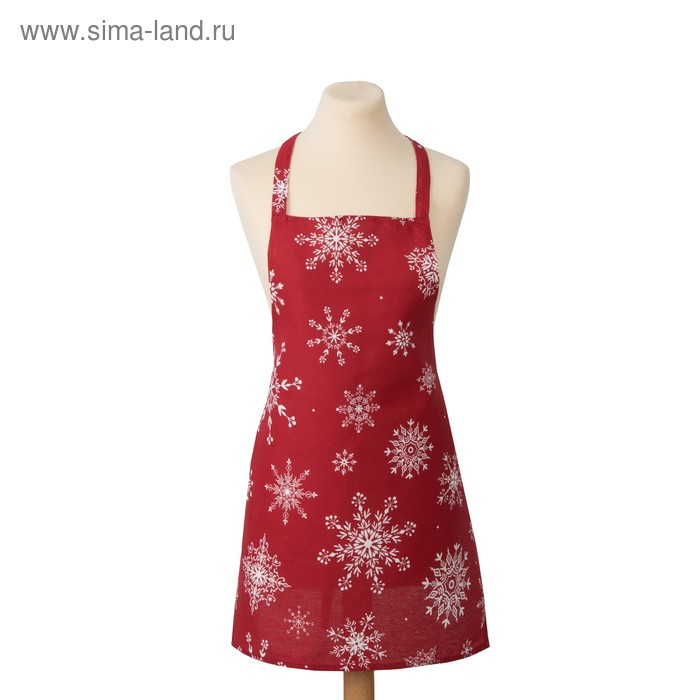 Фартук &laquo;Доляна&raquo; Белые снежинки 60х65 см, 100% хлопок, 164 г/м2
