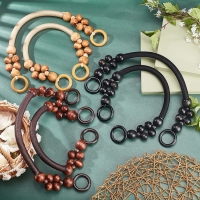 Ручки для сумки, 2 шт, вощёный шнур/дерево, 46,5 × 4 см, цвет коричневый Ручки для сумки, 2 шт, вощёный шнур/дерево, 46,5 × 4 см, цвет коричневый