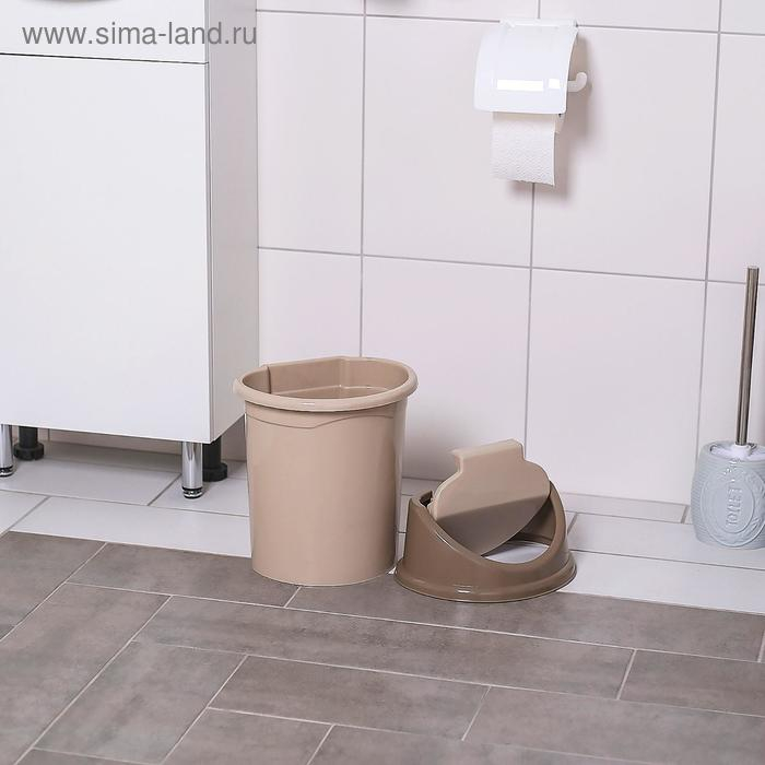 Ведро с плавающей крышкой, 8 л, цвет латте