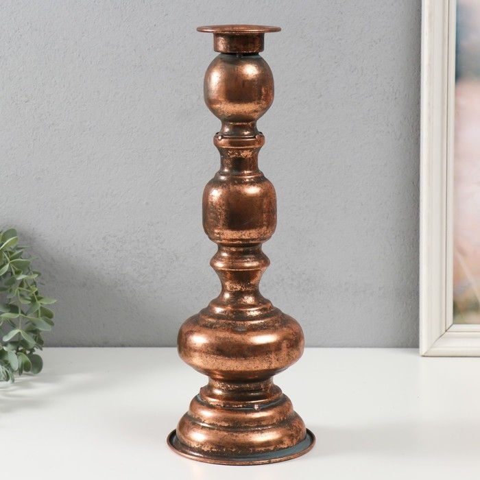 Подсвечник металл на 1 свечу Подсвечник металл на 1 свечу "Эрмете" состаренная бронза 13,5х13,5х36,5 см