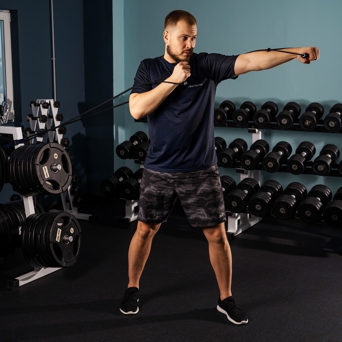 Эспандер ONLYTOP для лыжника, боксёра, пловца, удлинённый с жёсткими ручками