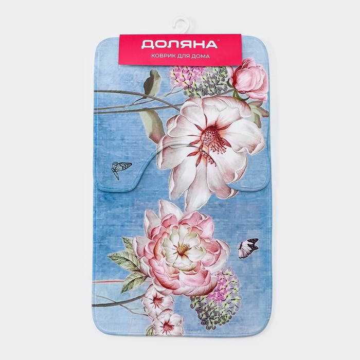 Коврики для ванной и туалета Доляна «Весна», 2 шт: 40×45 см, 45×75 см Коврики для ванной и туалета Доляна «Весна», 2 шт: 40×45 см, 45×75 см