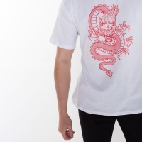 Футболка мужская «Дракон», цвет белый/принт красный, размер 50 Футболка мужская «Дракон», цвет белый/принт красный, размер 50