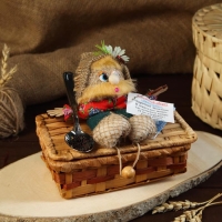 Оберег - шкатулка «Домовой», на сундучке, 10х15х14 см, микс Оберег - шкатулка «Домовой», на сундучке, 10х15х14 см, микс