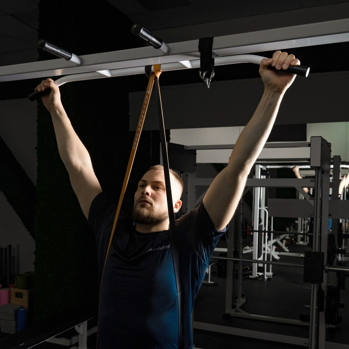 Эспандер ленточный многофункциональный ONLYTOP, 208х2,9х0,45 см, 11-36 кг, цвет оранжевый/чёрный Эспандер ленточный многофункциональный ONLYTOP, 208х2,9х0,45 см, 11-36 кг, цвет оранжевый/чёрный