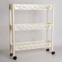 Этажерка напольная 3-х секционная BranQ Prima, на колёсиках, цвет МИКС Этажерка напольная 3-х секционная BranQ Prima, на колёсиках, цвет МИКС