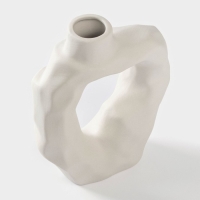 Ваза для цветов керамическая &laquo;Люкс&raquo;, 13&times;15 см, горлышко d=5 см, цвет белый