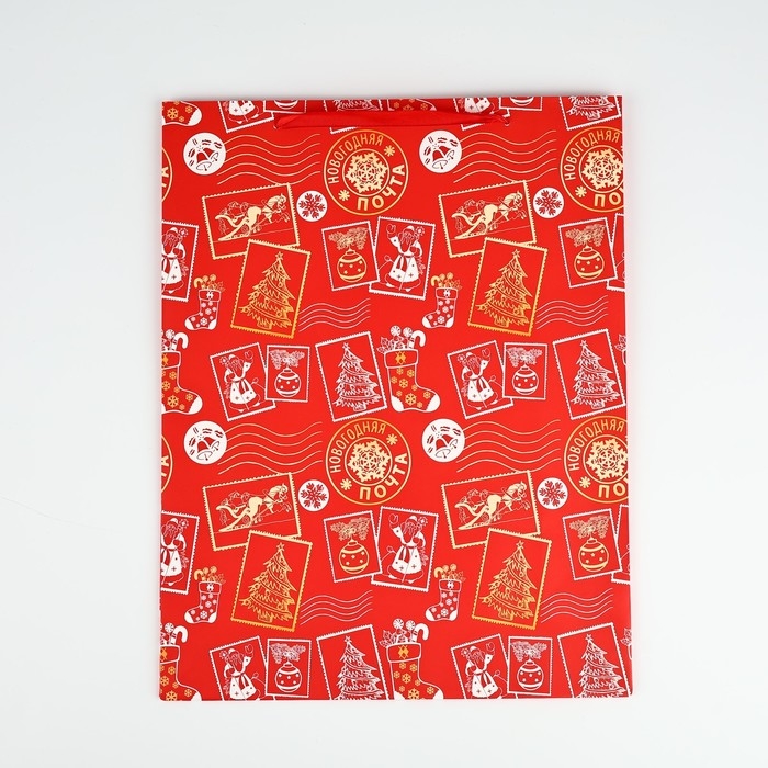 Пакет подарочный новогодний ламинированный &laquo;Новогодняя почта&raquo;, L 31 х 40 х 11.5 см , Новый год