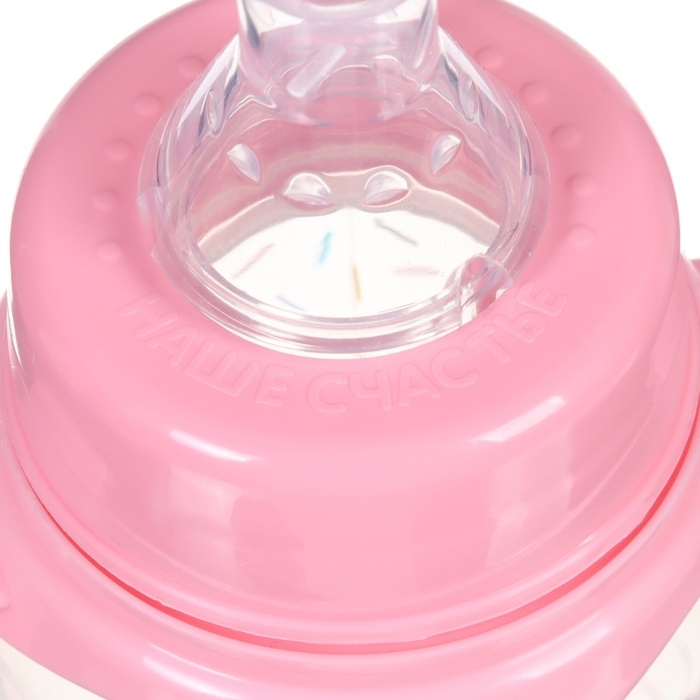 Бутылочка для кормления &laquo;Зайка, пончик&raquo;, классическое горло, 250мл., от 3 мес., цилиндр, с ручками