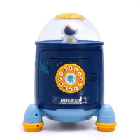 Копилка &laquo;Ракета&raquo;, свет, звук, засасывает купюры, цвет синий