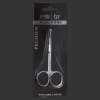 Ножницы маникюрные &laquo;Premium&raquo;, для кутикулы, загнутые, узкие, 10 см, на блистере, цвет серебристый