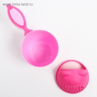 Ковш пластиковый для купания и мытья головы, детский банный ковшик &laquo;Мишка&raquo;, 600 мл., с леечкой, цвет розовый