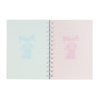 Записная книжка подарочная на гребне 80л,линия, цветной блок,обложка ПВХ 3D Кошка(17,6х13,5см)   105